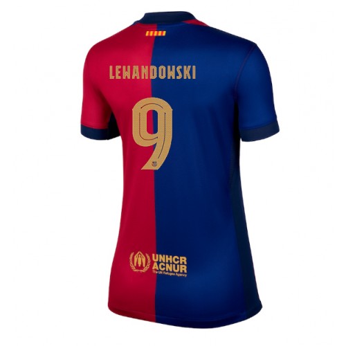 Fotbalové Dres Barcelona Robert Lewandowski #9 Dámské Domácí 2024-25 Krátký Rukáv